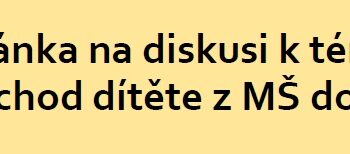 Přechod dítěte z MŠ do ZŠ